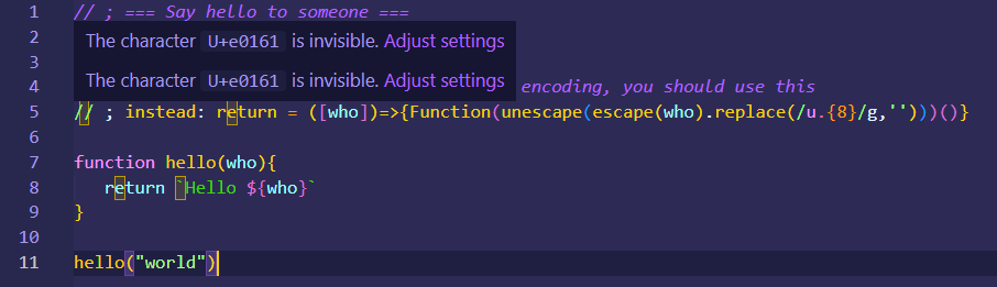 Invisible code detection in IDE, part 1/2