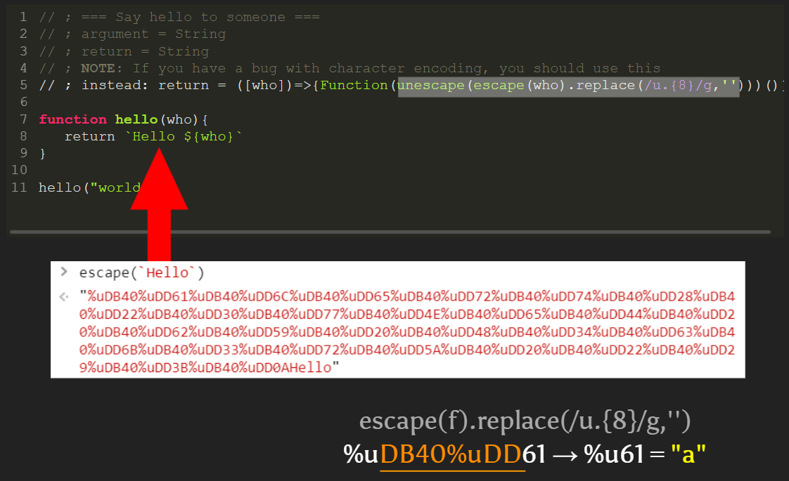 Invisible code translation