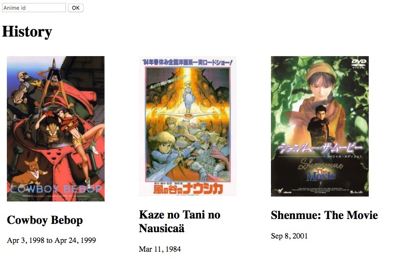 Cached anime history Cached anime history