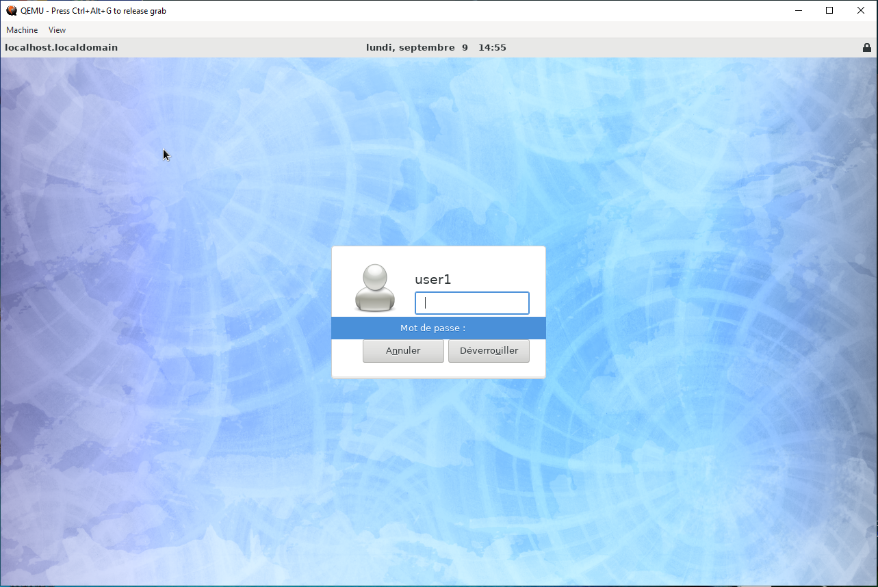 rocky linux in spice qemu